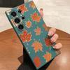 Orange Maple Leaf Pattern Phone Case for Samsung Galaxy S25 S24 Ultra S23 S22 S21 S20 FE Plus Soft TPU Protection Cover