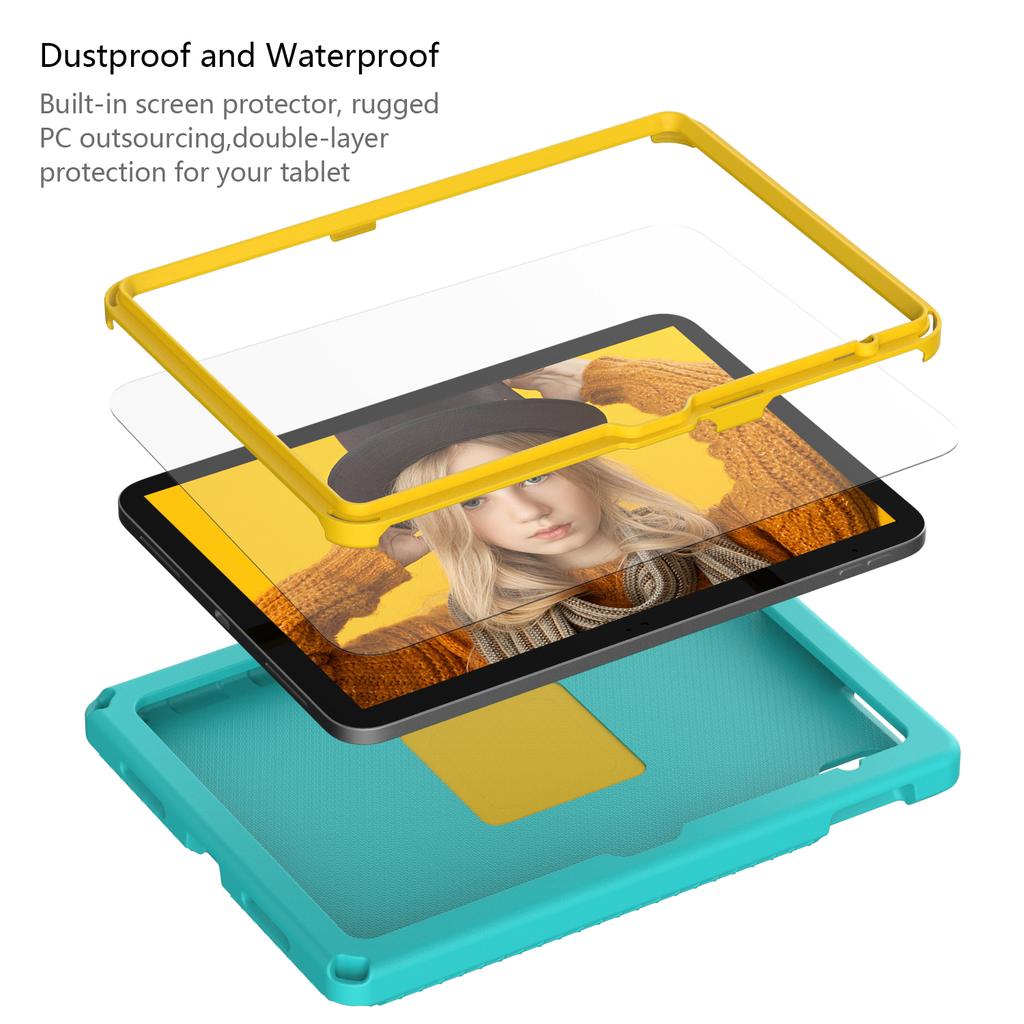 For iPad (2025)/10.9 (2022)/Air 11 (2025)/(2024) Case Eagle Pattern Rotating Kickstand Tablet Cover with Shoulder Strap