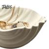 Elegant Jewelry Storage Tray Holder, Seahorse Shape Tray, with Wave Shell Bathroom Countertop Organizer Groove Design, for Rings Necklaces Earrings