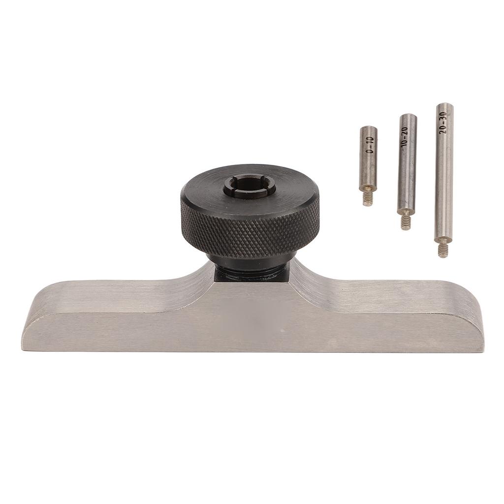 Depth Dial Indicator Base Hardened Stainless Steel Depth Micrometer Stand with 3 Pcs Extension Rods 103x17mm 4.1x0.7in