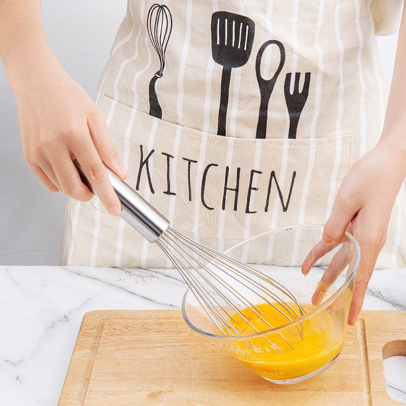 Stainless Steel Whisk with Thick Wire & Large Handle - Manual Cream Mixer & Egg Beater (10", 12", 14", 16")