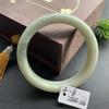 A4 Emerald Green Hetian Jade Bracelet with Floral Design