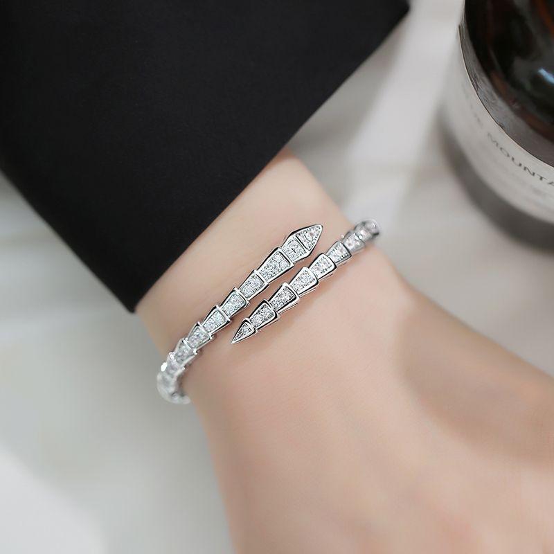 Electric Zircon Snake Stacked Bracelet Exaggerated Snake-shaped Bracelet,Bracelet for Female Couples