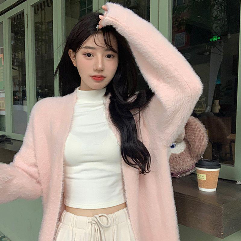 Autumn/Winter Pure Desire Spicy Girl Long-Sleeve Cropped T-shirt: Slimming, Flattering, Versatile Base Layer for Women.