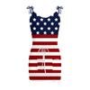 Women's Summer Sexy V-neck  Sleeveless Independence Day Printed Strapless Dress Beach Sun  Dress