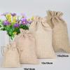 Drawstring Burlap Bag Jute Gift Bags, DIY Wedding Favor Gift Bag Wrapping Pouches Wedding Decoration Party Supplies