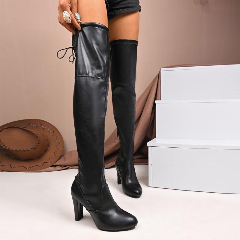 Fashion Over The Knee Boots Autumn and Winter New Pointed Toe Thin Lightweight Explosive Soft Sole Side Zipper Thigh Boots