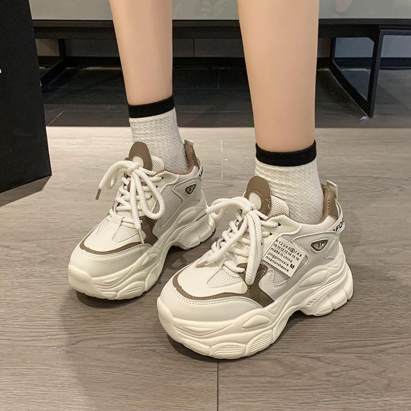 Fashion Women Chunky Sneakers Casual Platform Shoes 7.5CM Height Increased Thick Bottom Ladies Trainers Fashion Breathable Basket Femme
