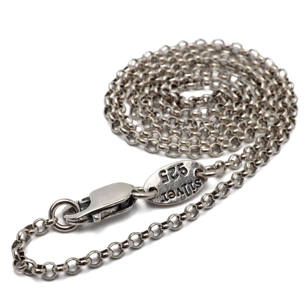 Silver 925 Necklace Chain Silver Chain 925 Roll Chain 2mm Length "silverKYASYA" Men's (Width 45cm)