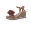 Niche Sandals Women's Summer Summer New with Skirt One-word with Wedge Heel Thick-soled Heightening Shoes