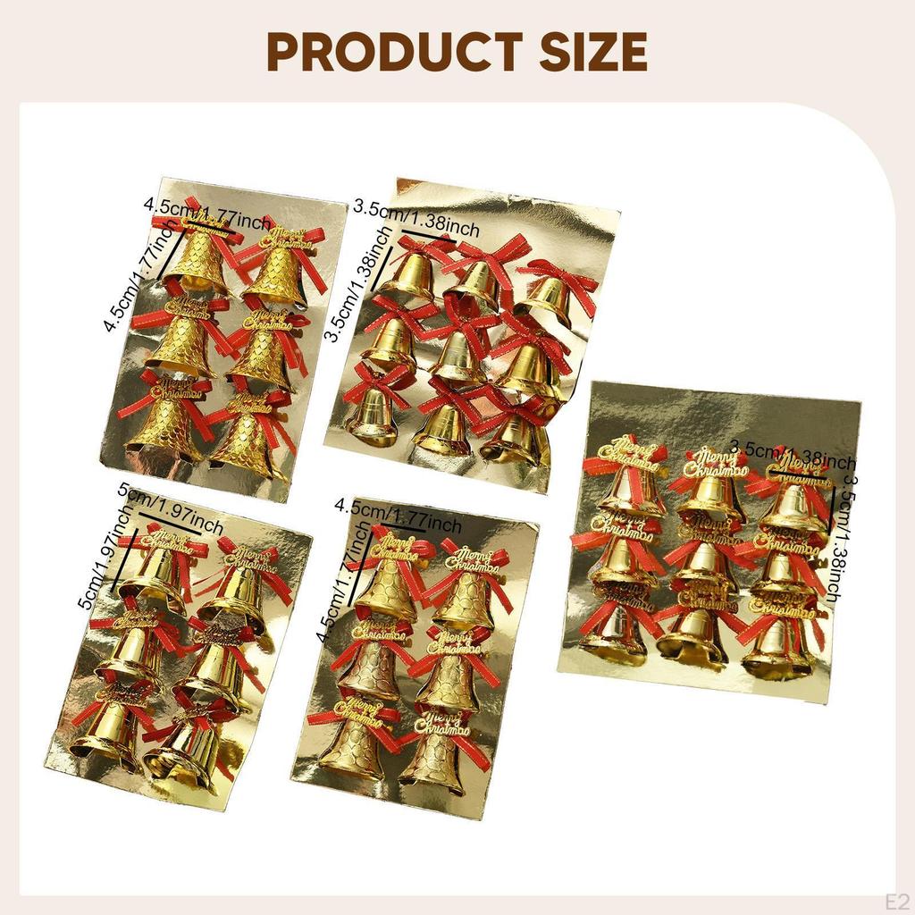 36 Pieces Bell Christmas Ornaments Hanging Decorations Xmas Decor for Anniversary Birthday