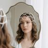 Hand-Made Pearl Hat Chain Pearls Weave Pearl Headpiece Stylish Bridal Head Ornament  Bridal Wedding