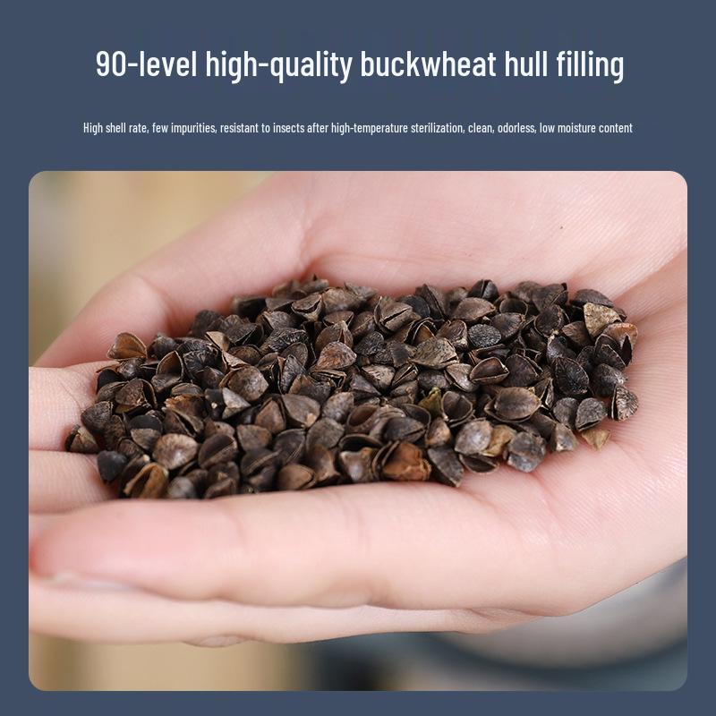 Buckwheat Hull Pillow - Pure Cotton Cover, Firm Support for Dormitory or Home Use