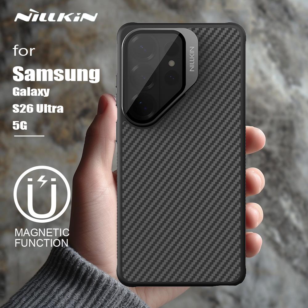 Nillkin For Samsung Galaxy S26 Ultra 5G Case CarboProp Aramid Fiber with Stand Camera Case  Magnetic Lens Protection Cover