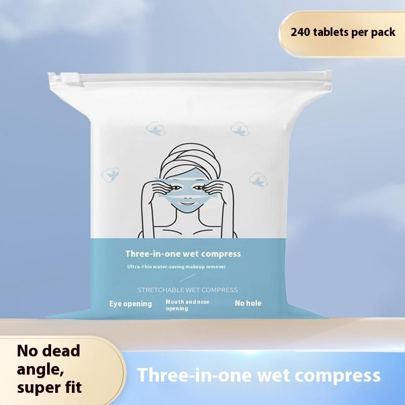 

210/240 Pcs Stretchable Wet Compress Cotton Pads Open Type Facial Moisturizing Makeup Remover Cotton Ultra-Thin