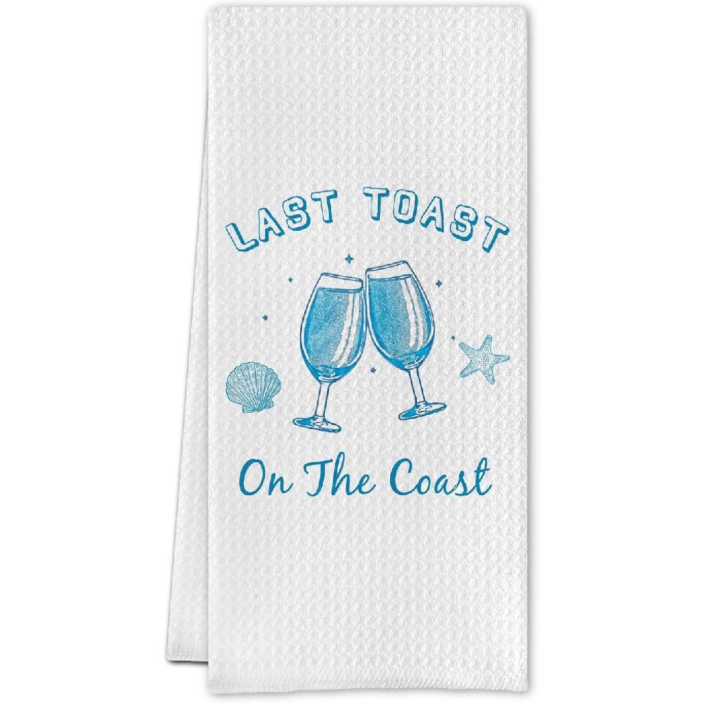 Whiskey Gifts Kitchen Towels, Whiskey Lover Drinker Gifts Dish Tea Towels, Cocktail Gift for Women Men Decorative Hand Towel for Kitchen Bar Cart, Coastal Champagne