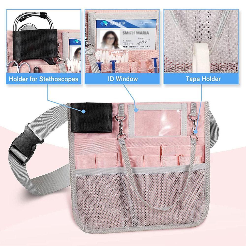Multi Compartment Waist Bag Pouch Large Capacity Nursing Belt Bag Nurse Supplies