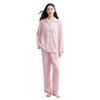 100% Tencel Lyocell Womens Pajama Set Pink Leopard Print Long Sleeve Lounge Wear Fall Home Sleep