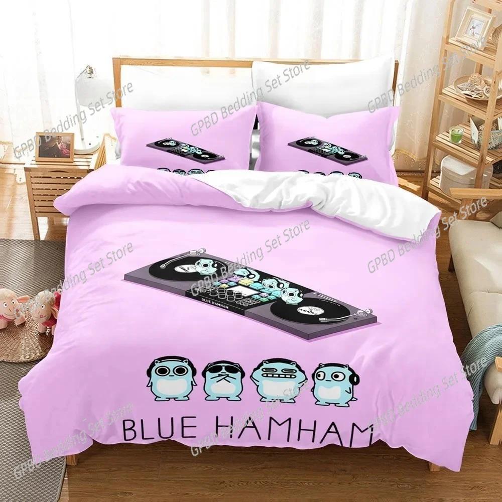 New 3D Print Anime Blue Hamham Bedding Set Bedroom Soft Modern Bedspreads Comefortable Duvet Cover Quilt Cover And Pillowcase