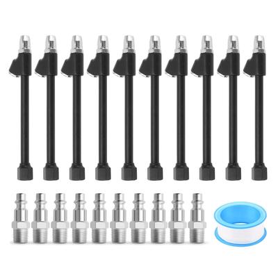 10 Set Dual Head Air Chuck Replacement 14 FNPT Extended Reach 2 Way Connection for Truck