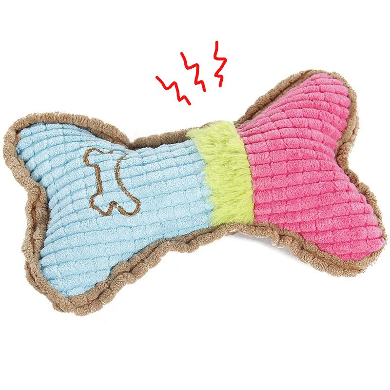 

1 шт. Скрипучие игрушки для собак, , Плюшевая игрушка для жевания для щенков мелких и средних пород, прорезывание зубов, жевание, агрессивность, интерактивные подарки на день рождения разноцветный