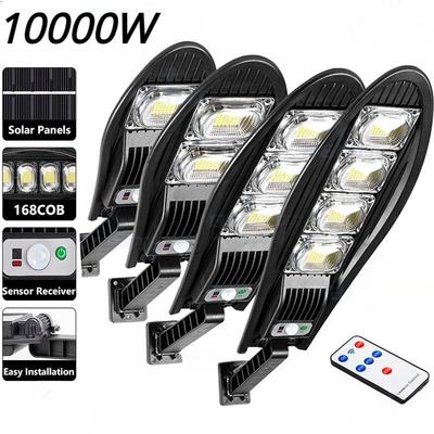 10000W 168LED Ulepszona słoneczna lampa uliczna Zewnętrzna wodoodporna LED Garden Wall Regulowany kąt Lampa słoneczna Wbudowana bateria 10000mAH Kinkiet słoneczny