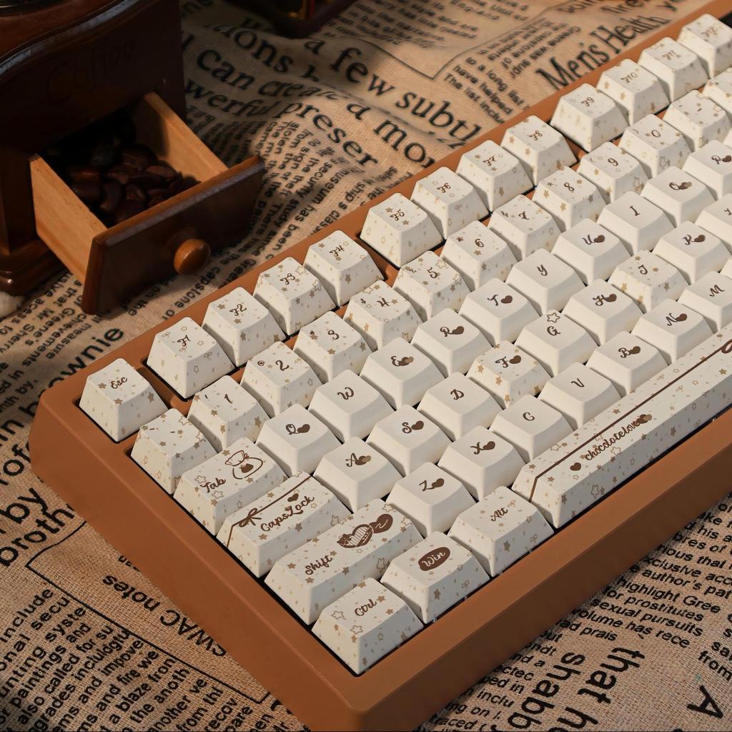 Chocolate Crispy Keycaps Cherry Foa Height Pbt 144Keys Cute Iso 2.25/2.75U Space Bar ISO  Alice Layout Keycaps