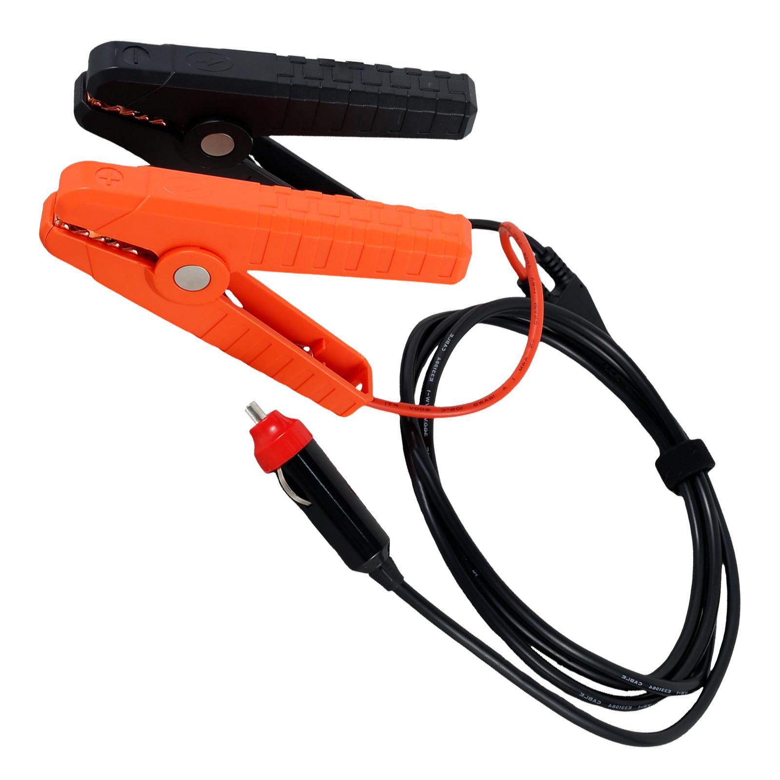 

12V 16AWG Затиск типу «алігатор» до подовжувача запальнички, безпечного адаптера запальнички із затискачами для автомобільного автофургону, мотоциклетного човна чорний