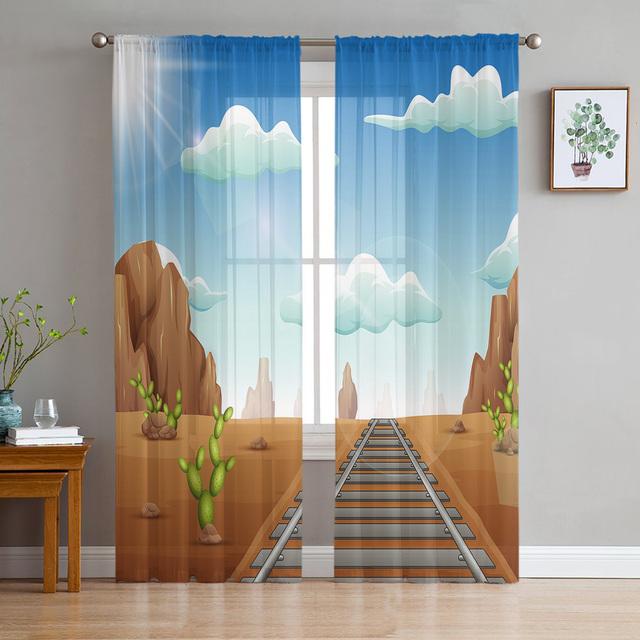 Cartoon Wolken En Sterren Transparant Gordijn Voor Woonkamer Slaapkamer Voile Drapage Keukenraam Tule Gordijnen Home Essentials