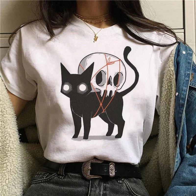Animals Printing T-Shirt Top Basic Tees Women'S Shirt Short Sleeve Neck Fashion Casual Sport Clothes Harajuku Style High Quality
