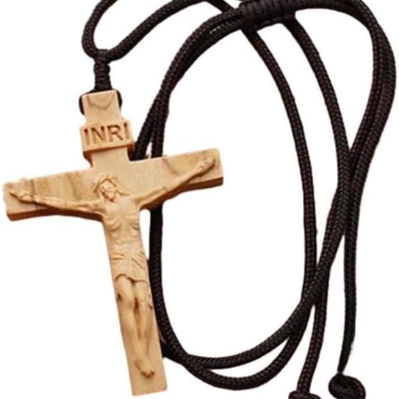 Lithyc 2 Pezzi Crocifisso Da Parete, Croce In Legno, Decorazione Religiosa Per La Casa, Decorazione Per La Festa Di Pasqua, Decorazione Da Parete Per