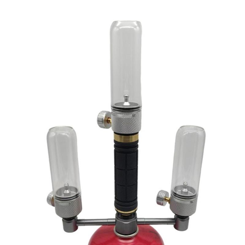Quick Connecting Gas Lamp Adapter Copper Rubber Texture Outdoor Gas Lights Connectors for Night Camping Extended Handle