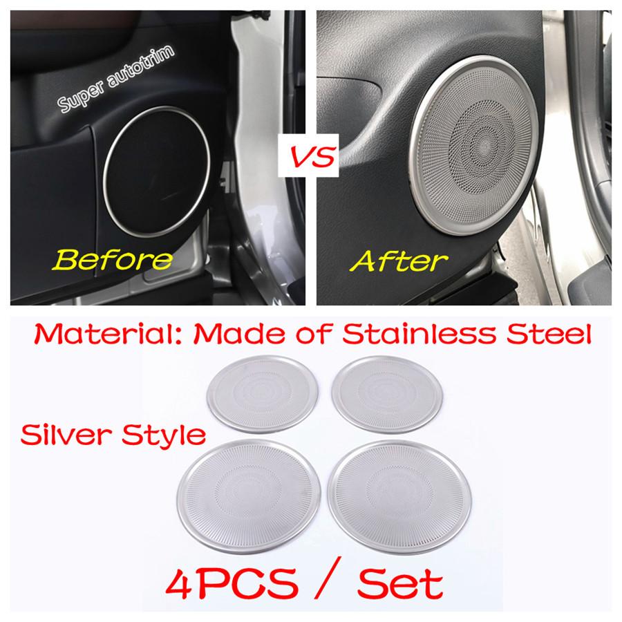 Car Door Speaker Loudspeaker Frame Decoration Cover Trim For Lexus RX RX450h 2016 - Stainless Steel Accessories Interior