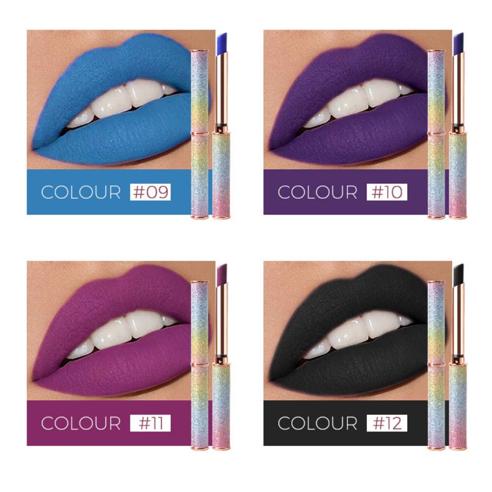VIBELY Starlight Sparkle Matte Lipstick Dip-in-Cup, No-Fall Crushed Diamond Lipstick