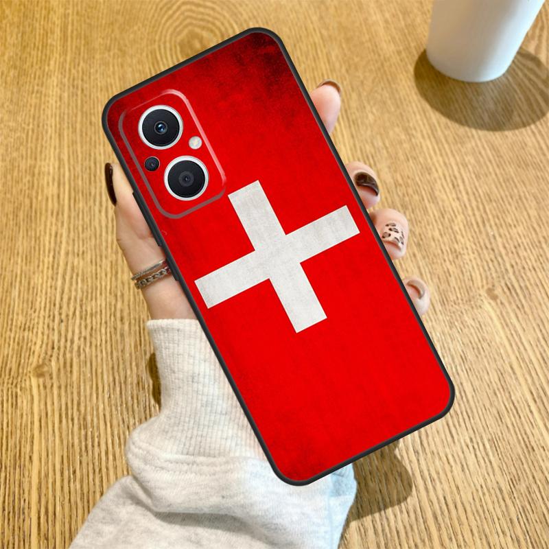 Switzerland Swiss Flag Funda For OPPO Reno 7 8 Lite 14 F 13F 12F 11F 13 12 11 10 Pro OPPO Find X9 X8 X6 X5 Pro Case