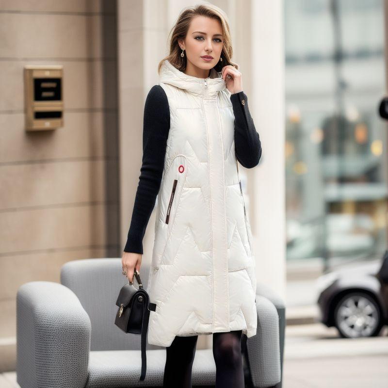 Casualowa kamizelka Jesienno-zimowa damska modna puchowa kamizelka bawełniana