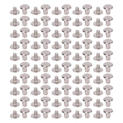 4,5x6x9mm 50 Satz M3.5 Schraubnieten Flachrundkopf Bindnieten für PU-Leder DIY-Bastelarbeiten