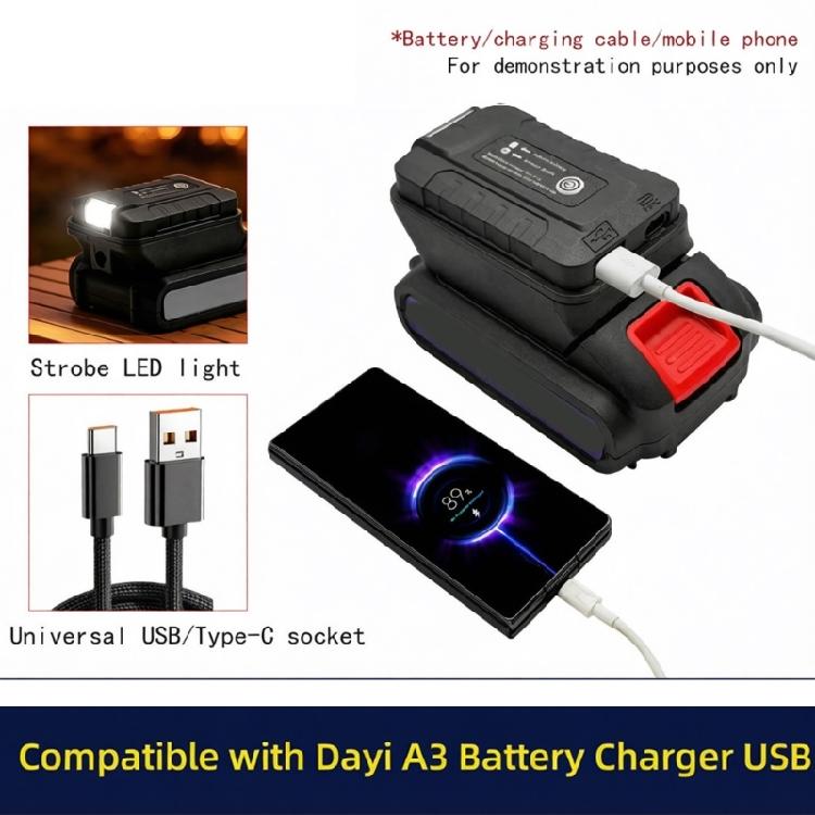 21V Battery to 5V Adapter for Phone Charging, Slide In Tool Battery Unit with USB Output for Camping Gear and Garage Device Use Daily