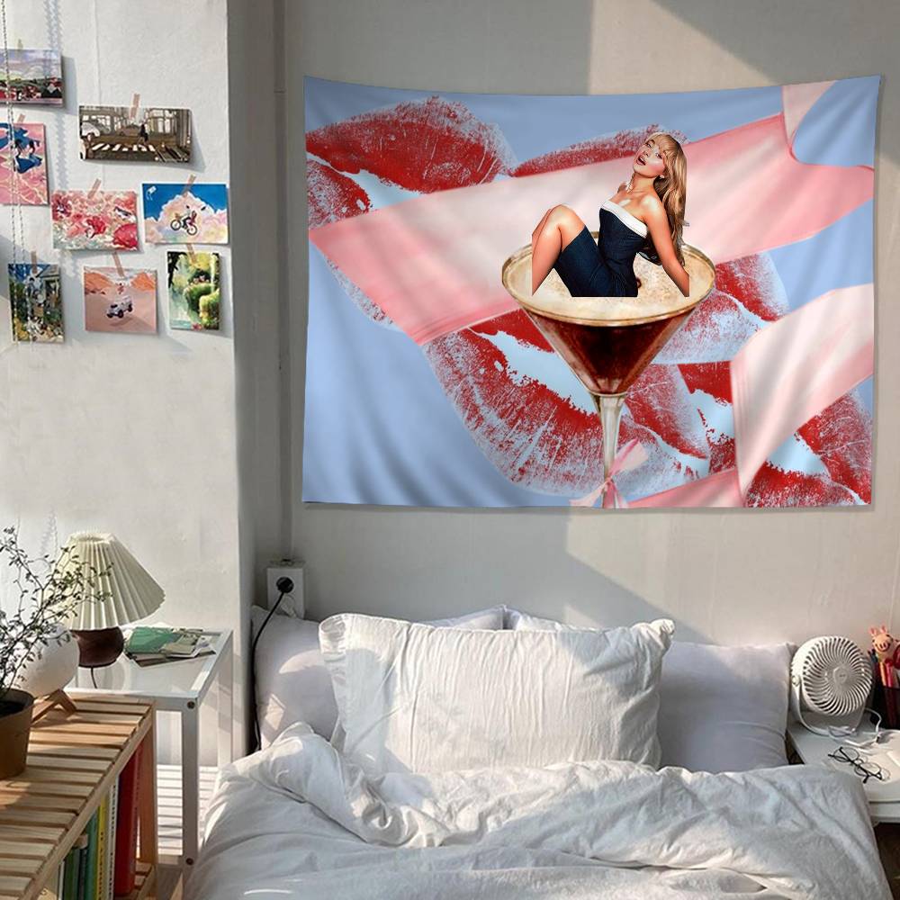 Singer SSabrina CCarpenter Chart Tapestry Art Science Fiction Room Home Decor Cheap Hippie Wall Hanging