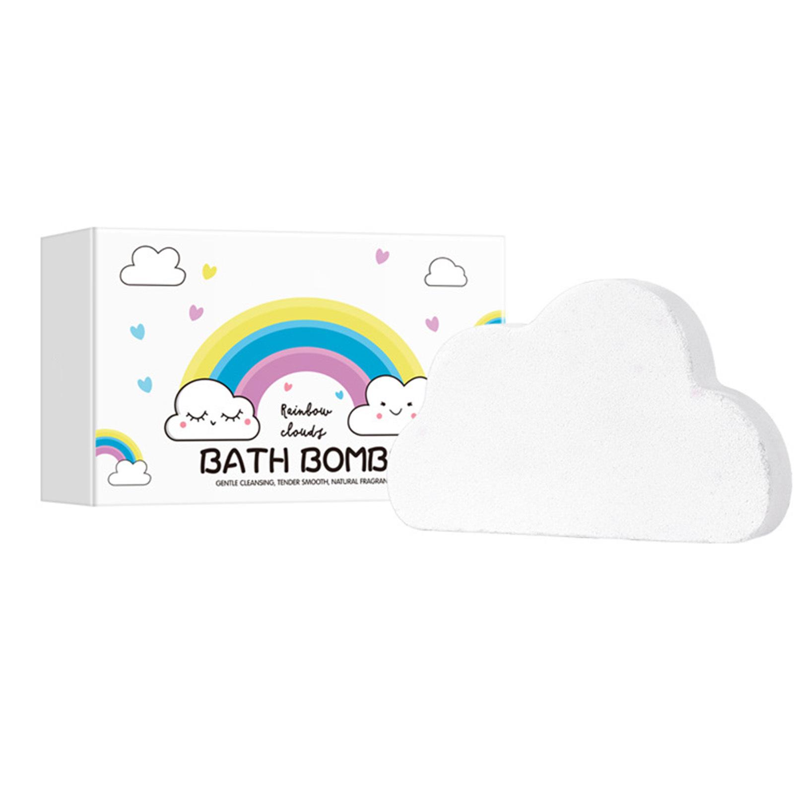 

Rainbow Cloud Bath Bombs, Moisturizing Fizzies with Bubble Bath for Spa, Hot Tub, Gift for Holiday & Festival One Size білий