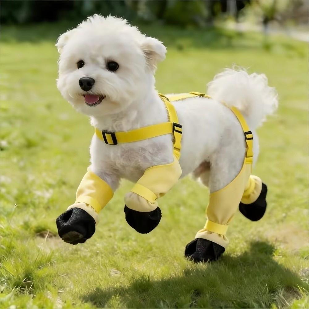 Waterproof Dog Suspender Boots Adjustable Fit Pet Paw Protector Dog Rain Booties Dog Accessories