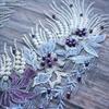 Fabric Flower Blue Red Lace Appliques Flower Tassel Beads Rhinestone Rhinestone Appliques Fabric Flower Appliques DIY Crafts