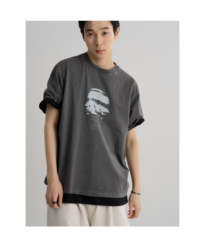 8SECONDS Casual Cotton Human Graphic Short Sleeve Tee Ash