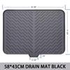 Large Silicone Dish Drying Mat Hygienic Drying Pad Easy Clean Non-slipping Heat Resistant Dish Rack Mat Prevents Water Build Up