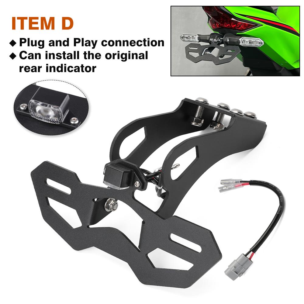 ZX-4R ZX-25R Rear License Plate Holder For KAWASAKI NINJA ZX4R ZX4RR ZX25RR Motorcycle Tail Tidy Fender Eliminator LED Light