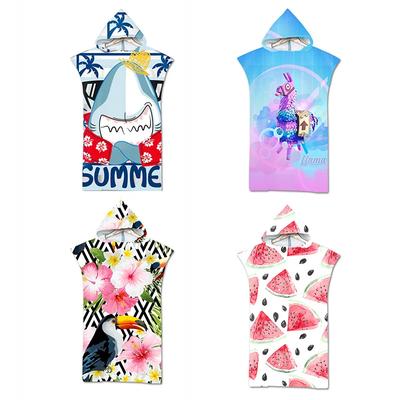 Sommer Mode Strandtuch Mikrofaser Schnelltrocknend Großer Kapuzenumhang Erwachsener Cartoon Tier Poncho Bademantel für Schwimmen Surfen Badetuch