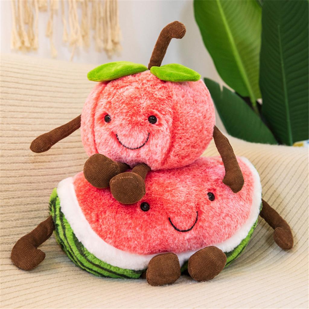 Stuffed Cherry Doll Plush Toy Lovely Soft Plushies Doll Bag Pendant for Kids Baby Comforting Gifts