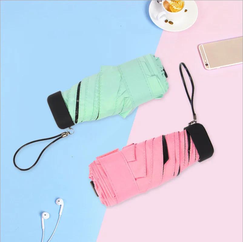 1PC Mini Umbrella Rain Women Windproof Durable 5 Folding Sun Portable Sunscreen Female Parasol Umbrella Beach Umbrella