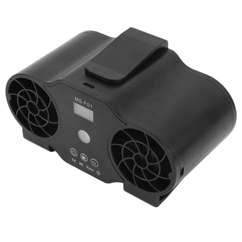 Waist USB Fan Clockwise Counterclockwise Digital Display Cooling Portable Rechargeable Wearable Body Belt Fan with