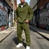 Men's Loose Fit Color Sweatshirt and Pants 2 Piece Set with Elastic Waist